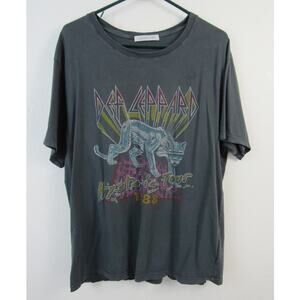 Daydreamer XL Def Leppard Hysteria Tour Graphic Tee T-Shirt Gray Grey Band Tee